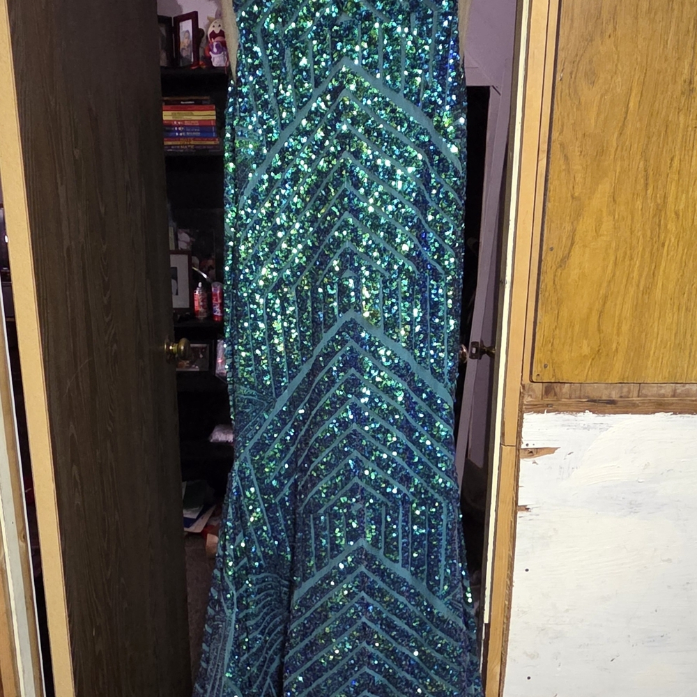 Sequin Green Evening Dress